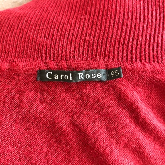 4[Carol Rose] Red petite draped turtleneck - Picture 6 of 7